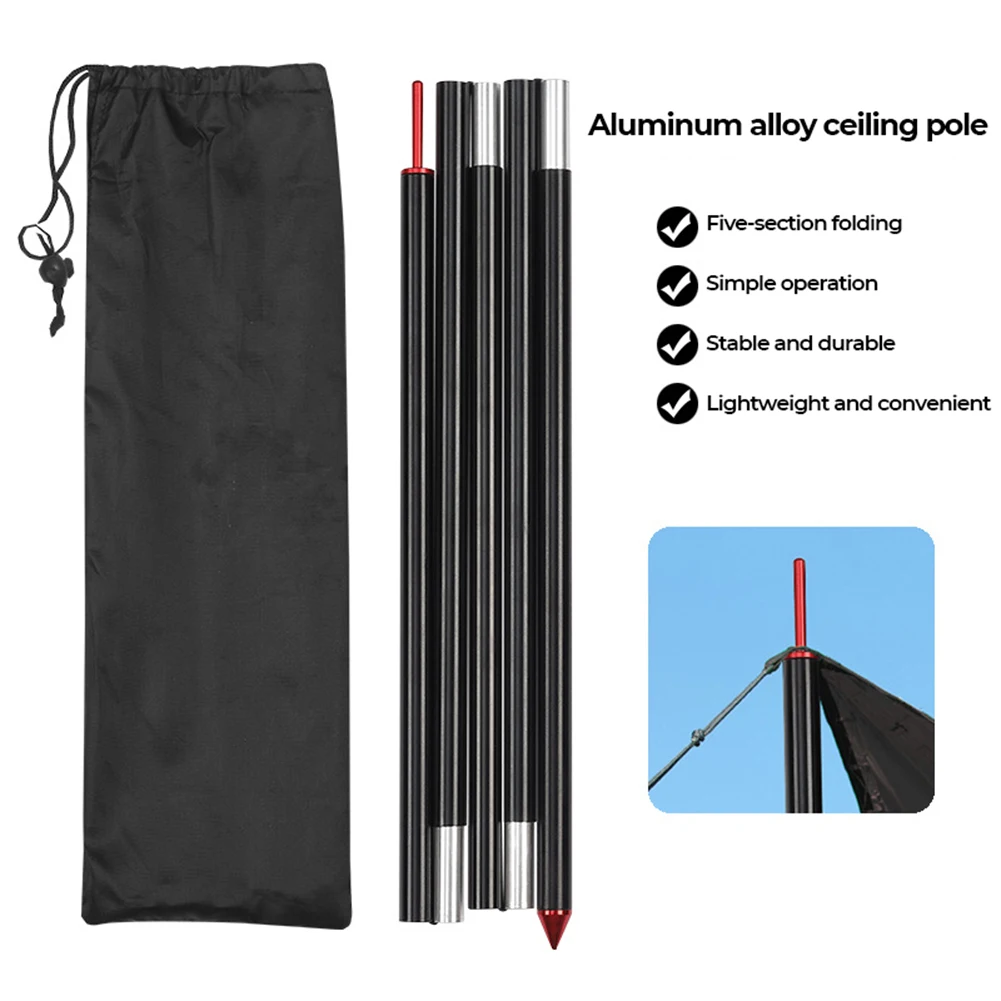 

Camping 2.2M Aluminum Alloy Portable Lightweight Camping Tent Pole Tent Supporting Rod Outdoor Canopy Awning Frames Accessory