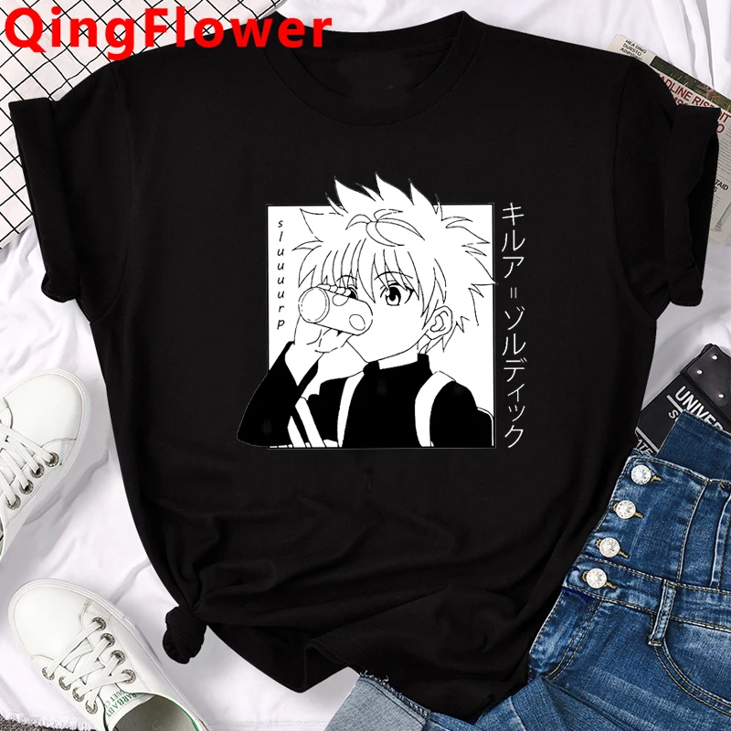 Hunter X Killua Zoldyck Kawaii футболка для мужчин японское аниме забавная Повседневная манга