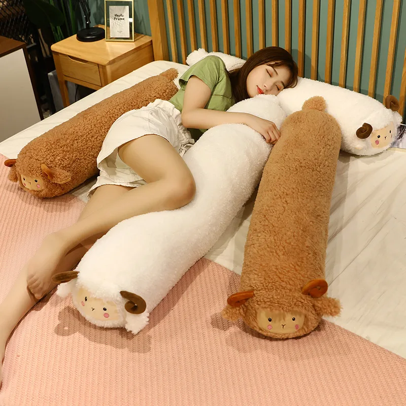 Кавайная длинная плюшевая подушка в виде овцы, мягкие игрушки, большая мягкая кукла, детская подушка для сна, детская подушка, подарок для де...
