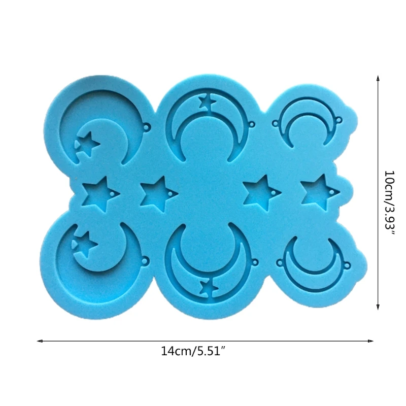 

Moon Star Earring Epoxy Resin Mold DIY Crafts Jewelry Necklace Casting Tool Keychain Pendant Silicone Mould