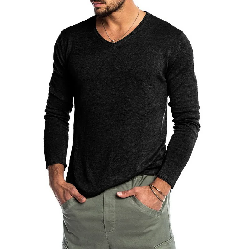 Disputent 2019 мужские повседневные футболки топы с длинными рукавами Модная футболка v