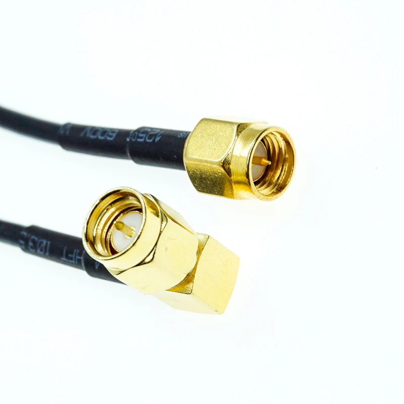 Штекер SMA к штекеру Прямоугольный коаксиальный разъем 90 градусов RF гибкий