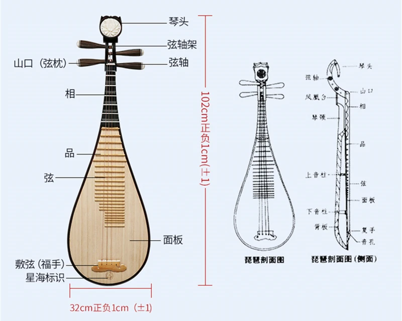 Китайский lute Pipa палисандр Национальный струнный музыкальный инструмент Pi pa известный бренд взрослые игры pipa с полным Pipa аксессуары