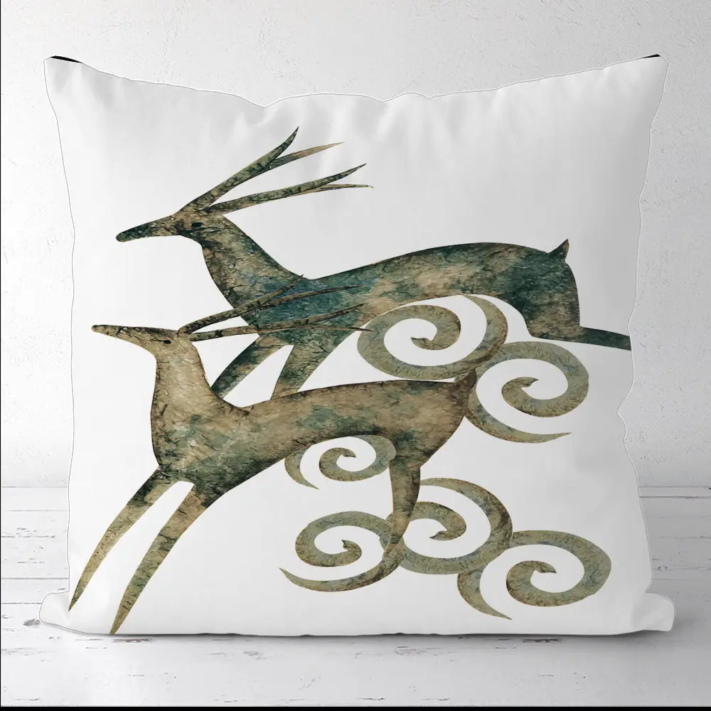 

Custom Elk Clouds Square Pillowcases Pillow Cover Decor for Sofa Bed Room Cushion Case 45X45CM(One Side)21-0829-32
