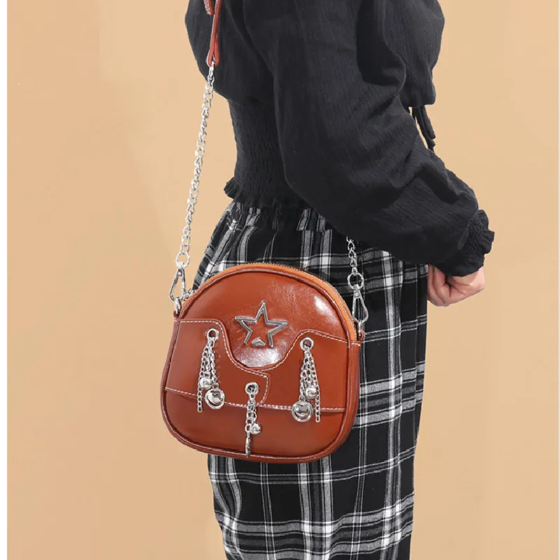 

split leather women saddle 2021 new fashion high quality one shoulder bags ladies designer purses and handbags channels handbags