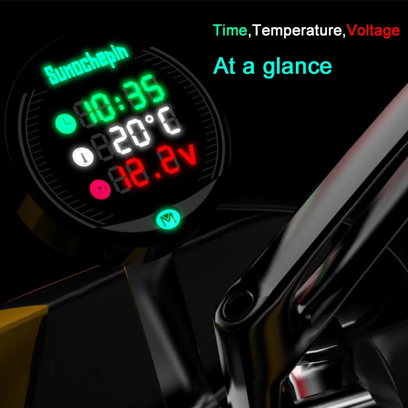 

Motorcycle Instruments 9-24V Motorcycle Electromobile LCD Display Motorcycle Accessories Fit for Temperature Meter Modification