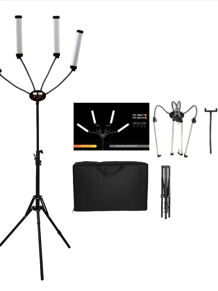 

Led Lamp 96W Bi-color Photo Studio Light with Tripod Yidoblo FX-800II Dimmable 3200-5500K Multi-angle Photograthy Lighting Video