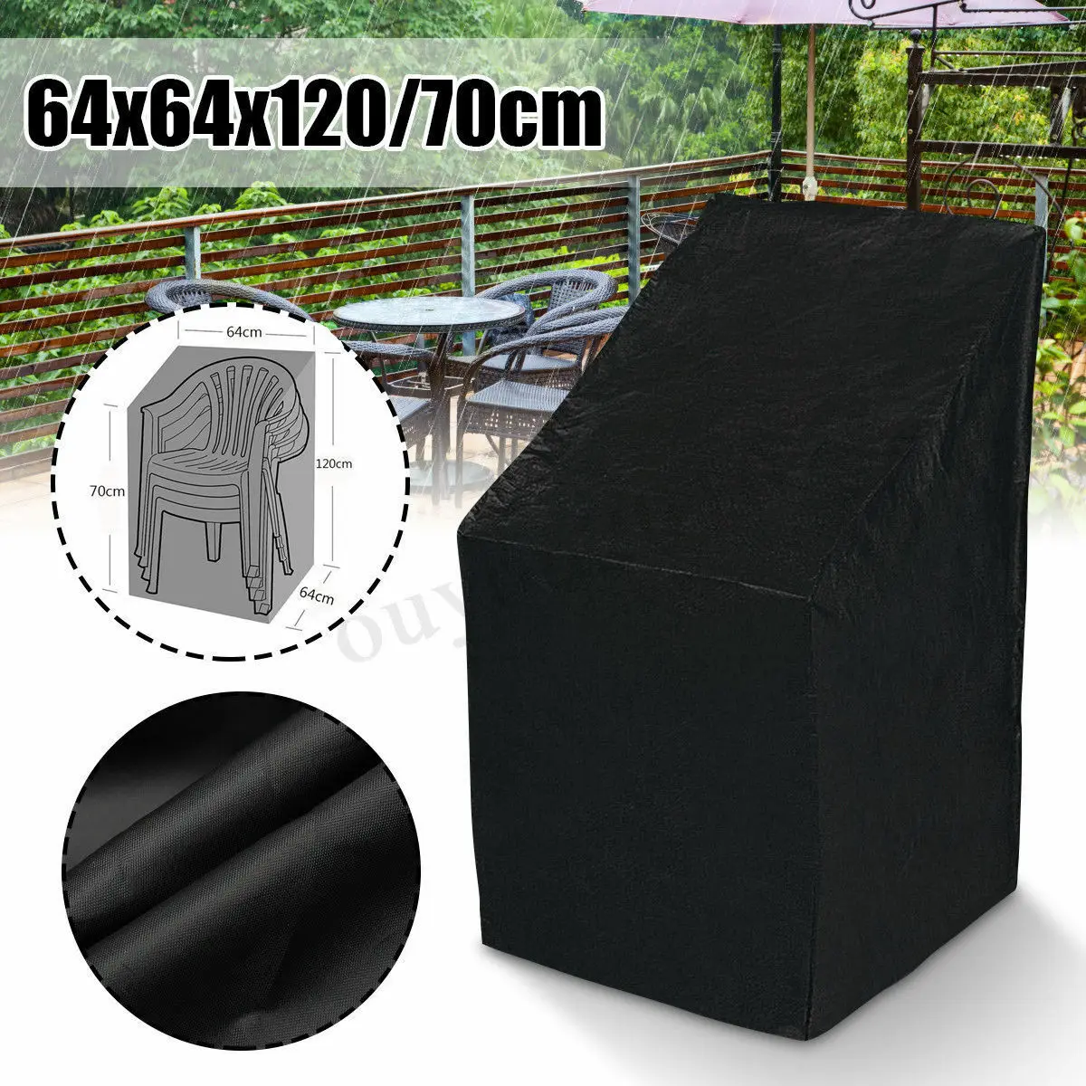 Водонепроницаемый чехол для мебели садового и пляжного кресла с высокой спинкой