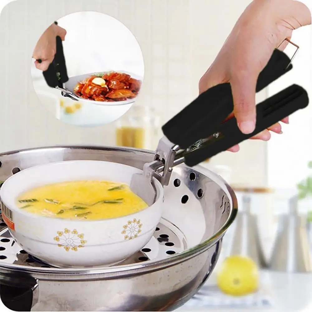 

Stainless Steel Anti-Scalding Bowl Clip Pot Pan Bowl Tong Gripper Hot Dish Holding Plate Hand Clamp Steaming Clip Kitchen Tools