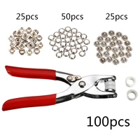 100pcs metal sewing buttons prong snap fasteners press studs romper buckle snap installing clothes tools fastenersclip pliers