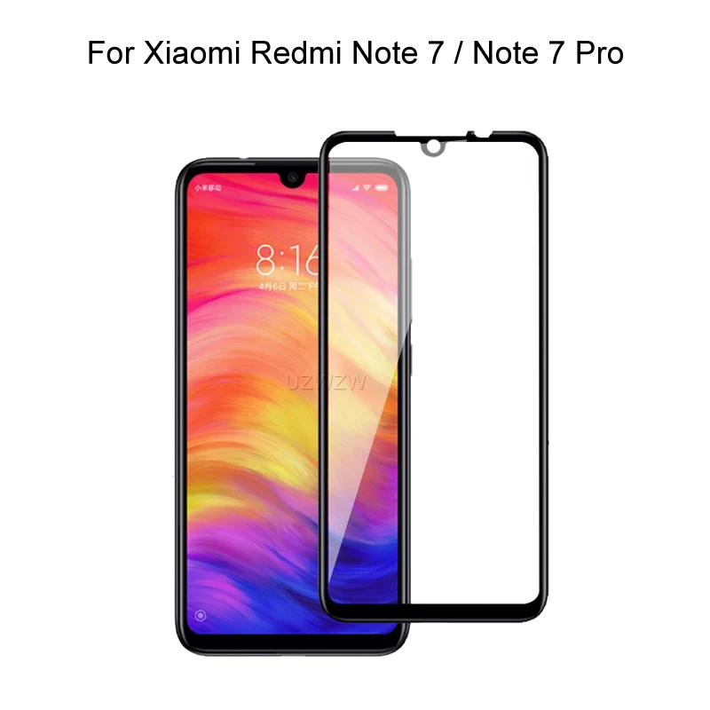 Полное покрытие закаленное стекло для Xiaomi Redmi Note 7 / Pro Защитная пленка экрана