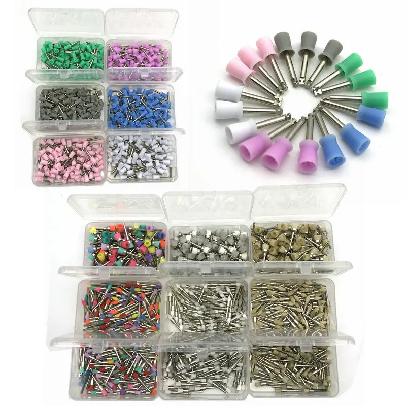 100 шт./кор. одноразовое устройство для полировки зубов зубные щетки с ворсинками