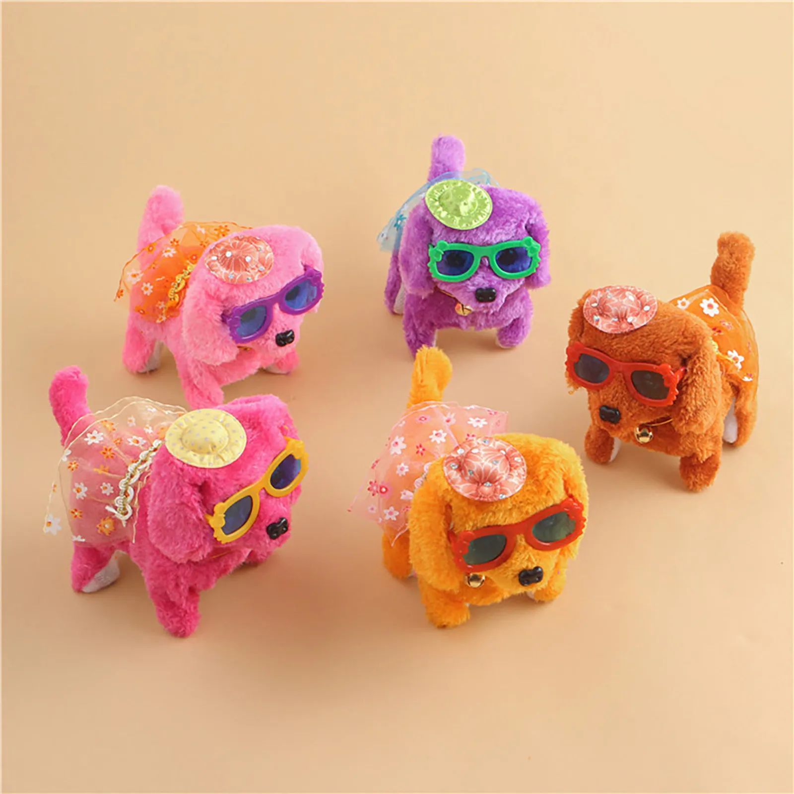 Робот собака 2021 Электрический танцевальный Щенок в юбке с очками шляпа щенок