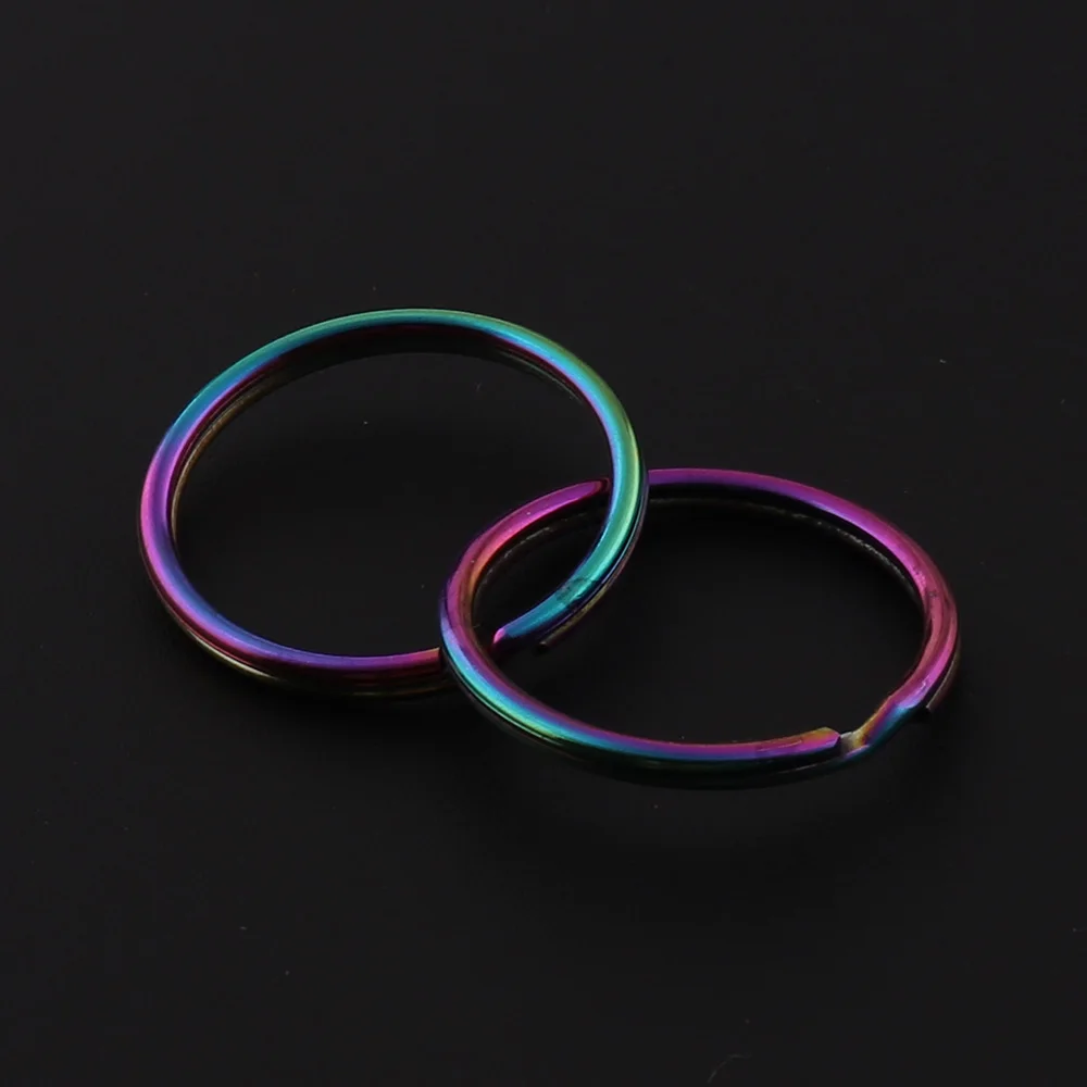

20pcs Metal Rainbow Color Key Rings Plated Hearted Split Keychain Inner 1''(22mm) DIY Accessories Split Cute Keychain Gifts
