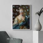Измененный винтажный портрет эклектическая печать максимальное Искусство Холст Картина Женская настенная сурреал рококо барокко постер домашний Настенный декор