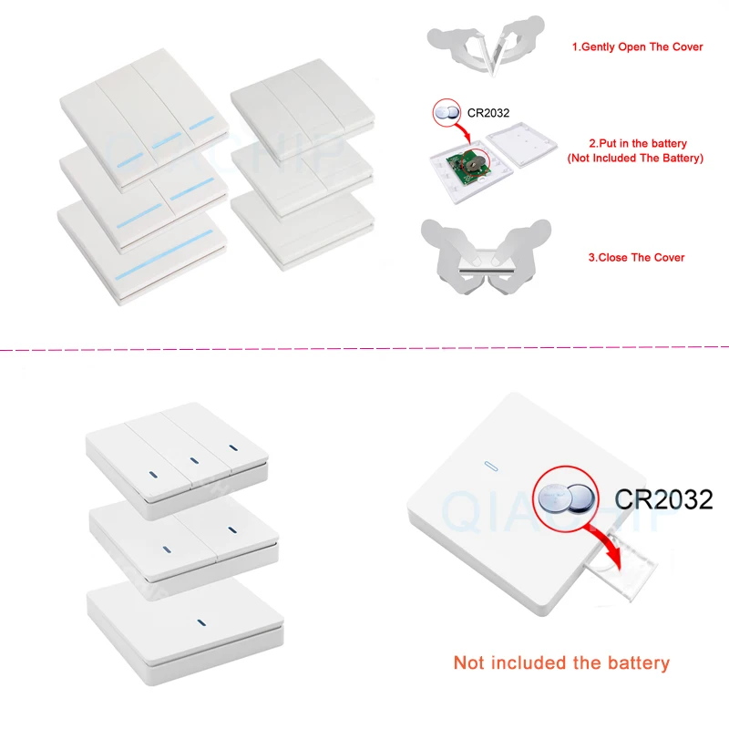 QIACHIP AC 220 V 1 CH дистанционного Управление настенный выключатель Панель стены