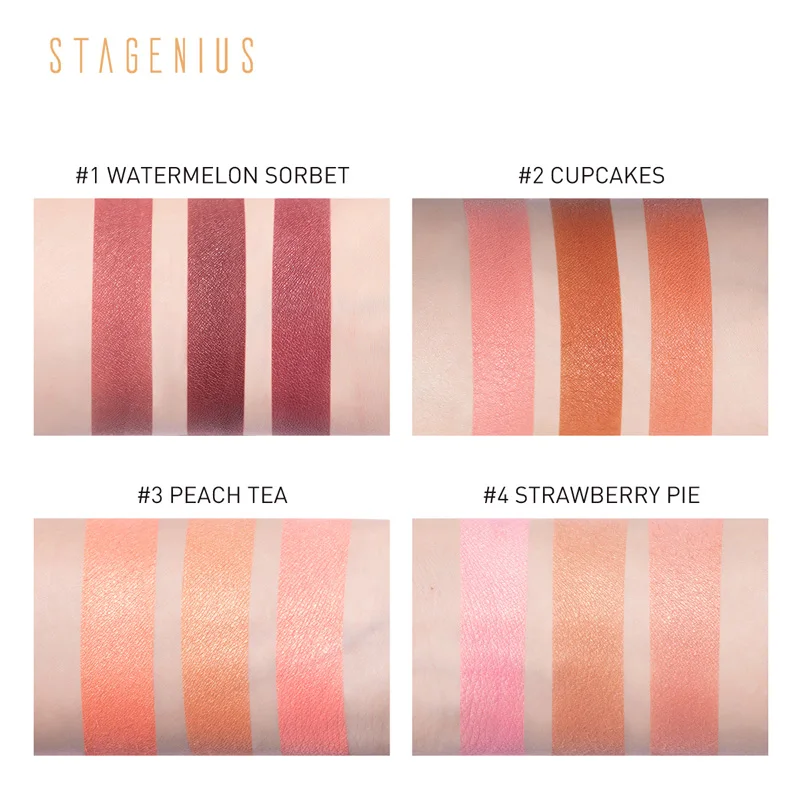 Палитра румян в форме пудры стойкие пигменты для макияжа натуральная основа лица