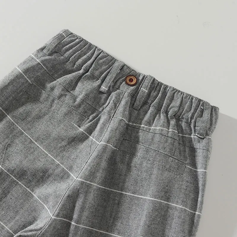 Осенний детский комбинезон в британском стиле для маленьких мальчиков клетчатые