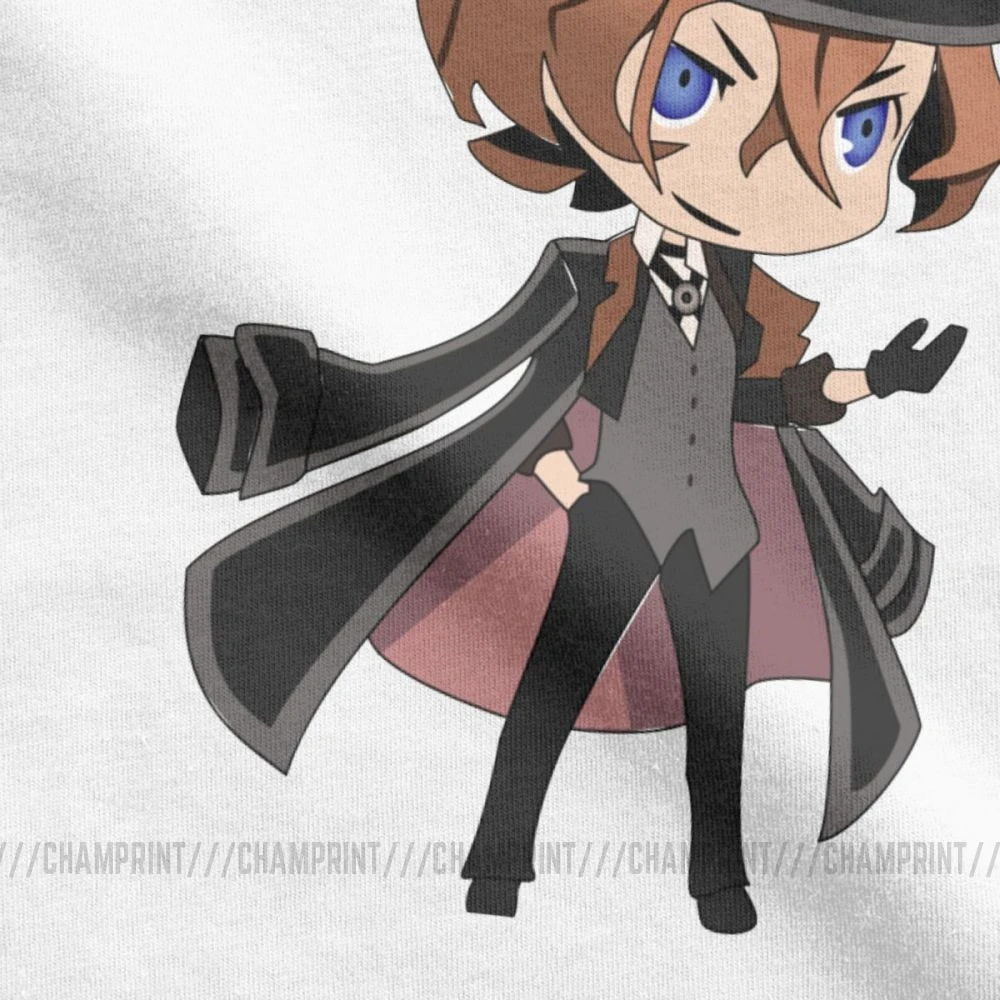 Мужские футболки Chibi Chuuya Bungou с изображением бродячих собак хлопковые топы 2019