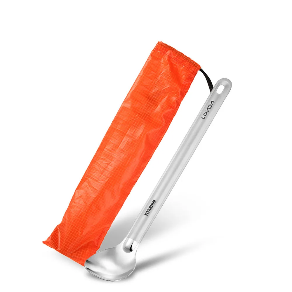 Набор столовых приборов Lixada Ультралегкая ложка-вилка из титана с длинной ручкой