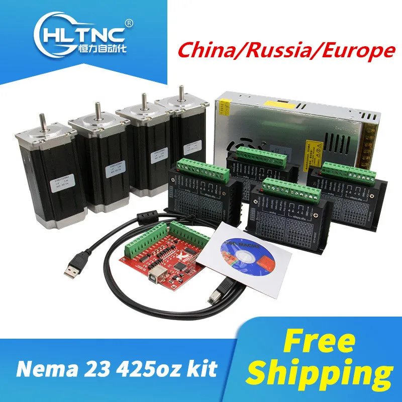Комплект ЧПУ 4 шт. TB6600 Драйвер + Nema23 425 Ozin двигатель постоянного тока 1 комплект