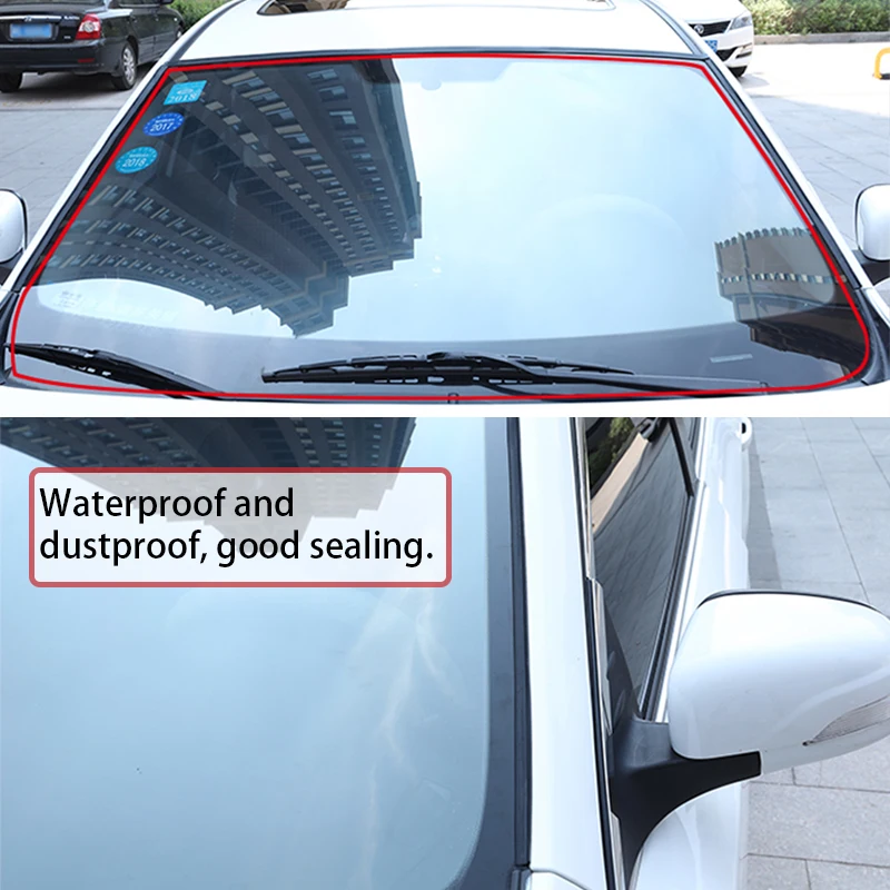 

Car Rubber Seal Strips Auto Seal Protector Sticker Window Edge Windshield Roof Rubber Sealing Strip Noise Insulation Accessories