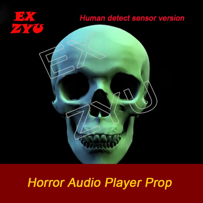 

EXZYU Horror Audio Sound Prop real escape room игра при обнаружении человека реквизит воспроизведение ужасной музыки отверстие головы мигает и разблокирует