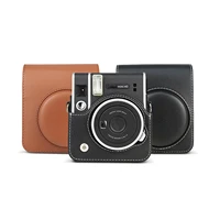 retro pu leather protection bag case cover for fujifilm instax mini 40 instant film photo camera with shoulder removable strap