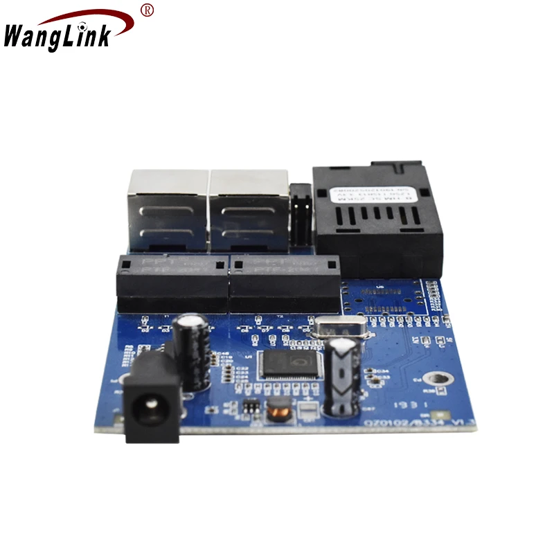 10/100/1000M Ethernet fiber switch 2 RJ45 UTP 1 SC fiber Gigabit Fiber Optical Media Converter 2SC 2RJ45 Ethernet PCB