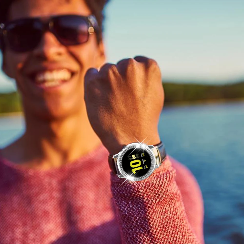 Женский двухрядный Алмазный чехол из поликарбоната для Samsung Galaxy Watch Active 2 40 мм 44