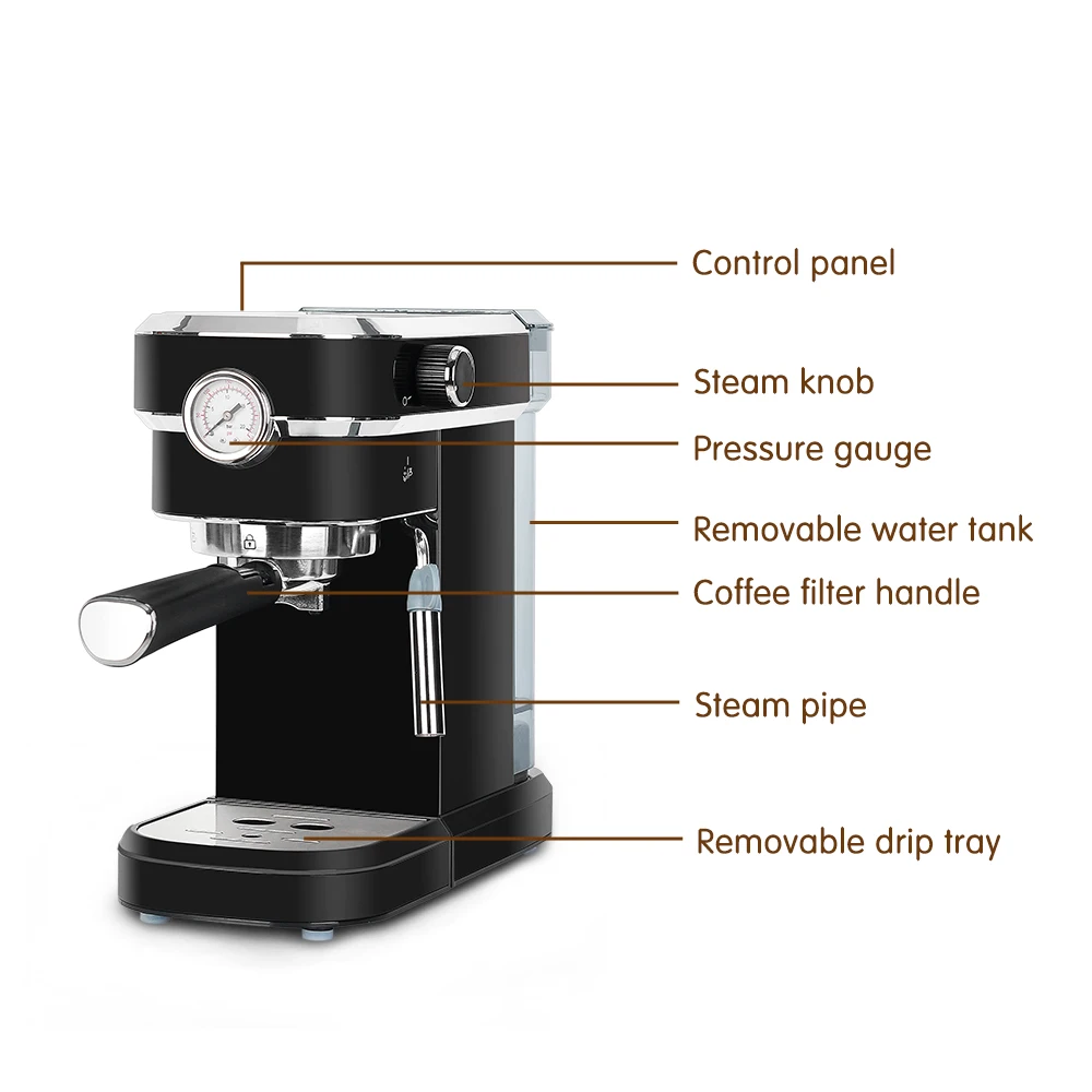 ITOP 15 бар полуавтоматическая кофемашина с манометром Бытовая кофеварка