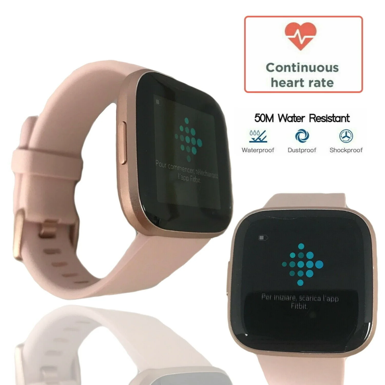 Фитнес-трекер Fitbit Versa 2 розовое золото персик | Электроника