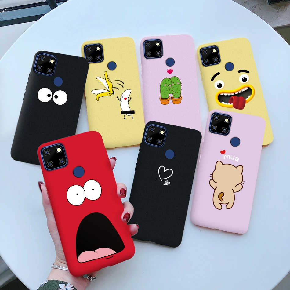 for realme 7i global rmx2193 phone case cute love heart pattern soft silicone back cover for realme 7i 7 i realme7i coque fundas free global shipping