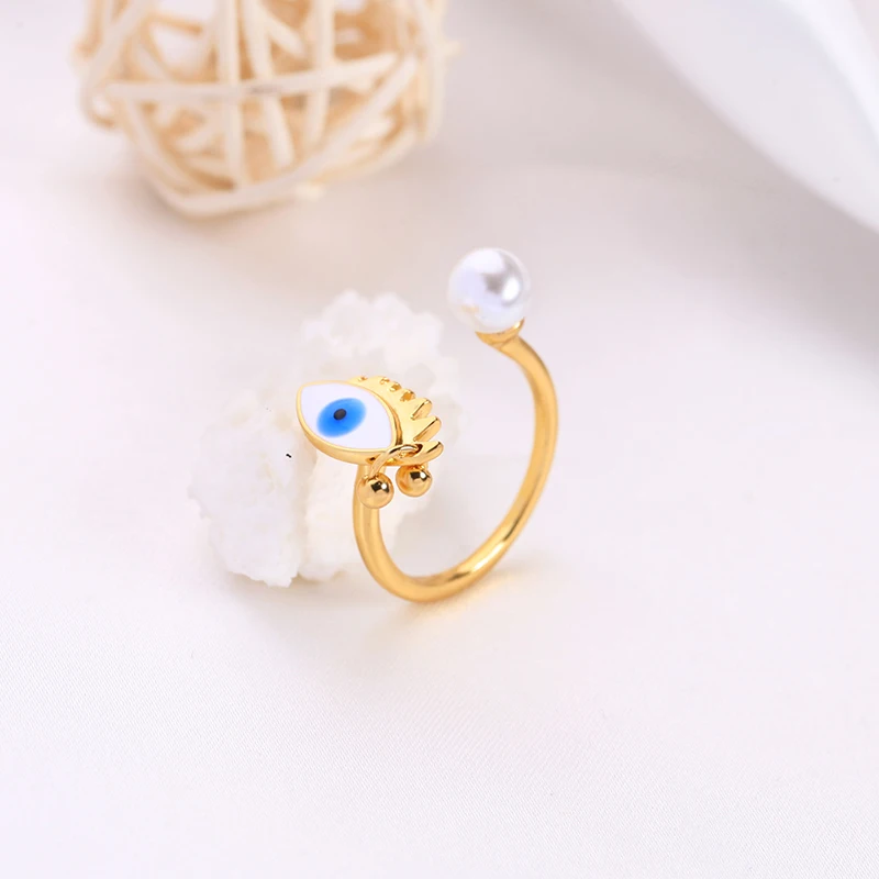 Ювелирные наборы с голубыми злыми глазами серьги золотого цвета жемчугом