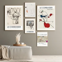 french le corbusier exhibition poster abstract cubism print wall art canvas painting picture modern mid century home decoration