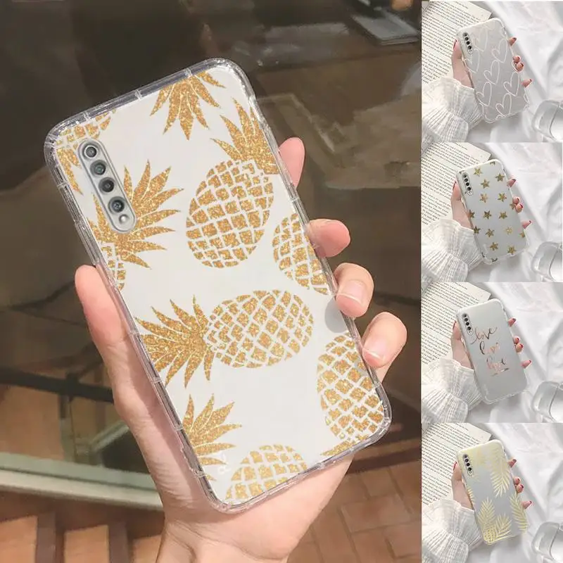 

gold Phone Case Transparent For Xiaomi Redmi note 3 9 7 4 8 8T 10 CC9E 11ULTRA T lite PLAY pro 4G 5G