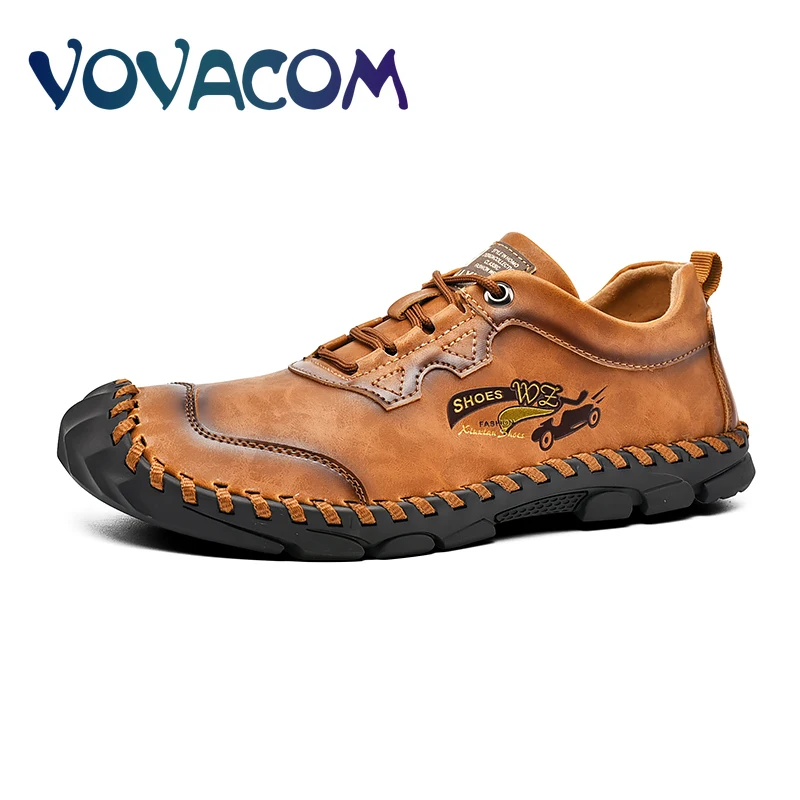 

Spring Autumn Men's Casual Shoes Breathable Leather Handmade Loafers Brand Mens Shoes Flat Moccasins Men Sneakers Size 38-46