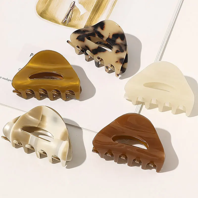 

1Pcs Small Semicircle Acetate Geometric Hair Claws Clamps Women Leopard Hair Clip Ponytail Acetic Acid Hairpins Hair Accessories
