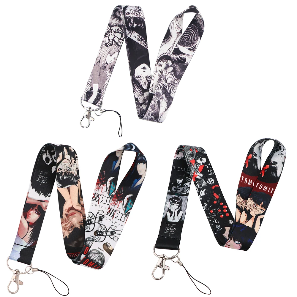 

LB875 Horror Anime Tomie Junji Ito Lanyard Keychain Lanyards for Key Badges ID Cell Phone Rope Neck Straps Accessories Gifts