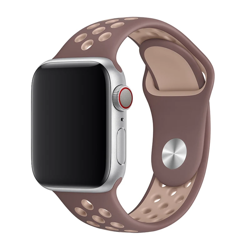 Particle Beige Ремешок для apple watch 42 мм 38 мм силиконовый браслет correa iwatch 5 4 3 2 44 мм 40 мм спортивный браслет pulseira apple watch 4 аксессуары - Цвет ремешка: Particle Beige