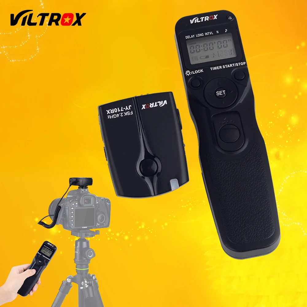 Viltrox JY-710-C1 Беспроводной ЖК интервал таймера дистанционный спуск затвора для Canon 60D 77D 80D 200D 700D 650D 1500D 1300D EOSR M5 M6