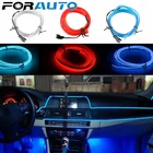 FORAUTO 1 м автомобильные лампы светильник вые полосы, гибкий неоновый электролюминесцентный провод, Стайлинг автомобиля, 12 В, светодиодный холодсветильник, декоративная лампа