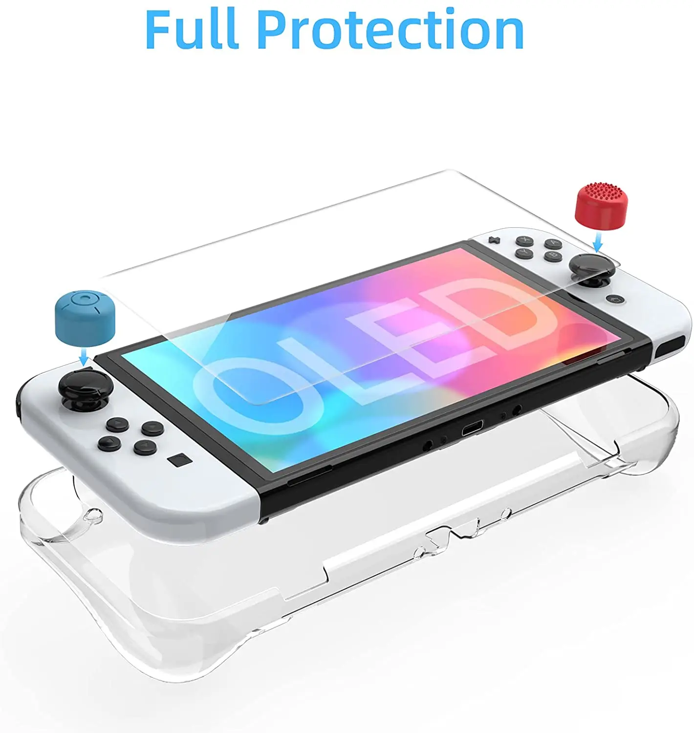 Чехол HEYSTOP для Switch OLED мягкий чехол из ТПУ модели JoyCon и жесткий защитный