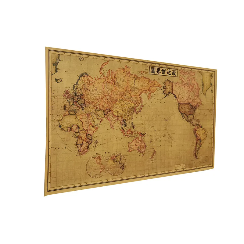 1 шт. декоративный постер с картой и ретро узором студенческий подарок