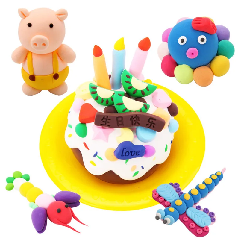 

12/24/36pcs/lot DIY Light Playdough Polymer Plasticine Clay Toys Baby Care Air Drying Casting Modelling Clay Tool Creative Kids