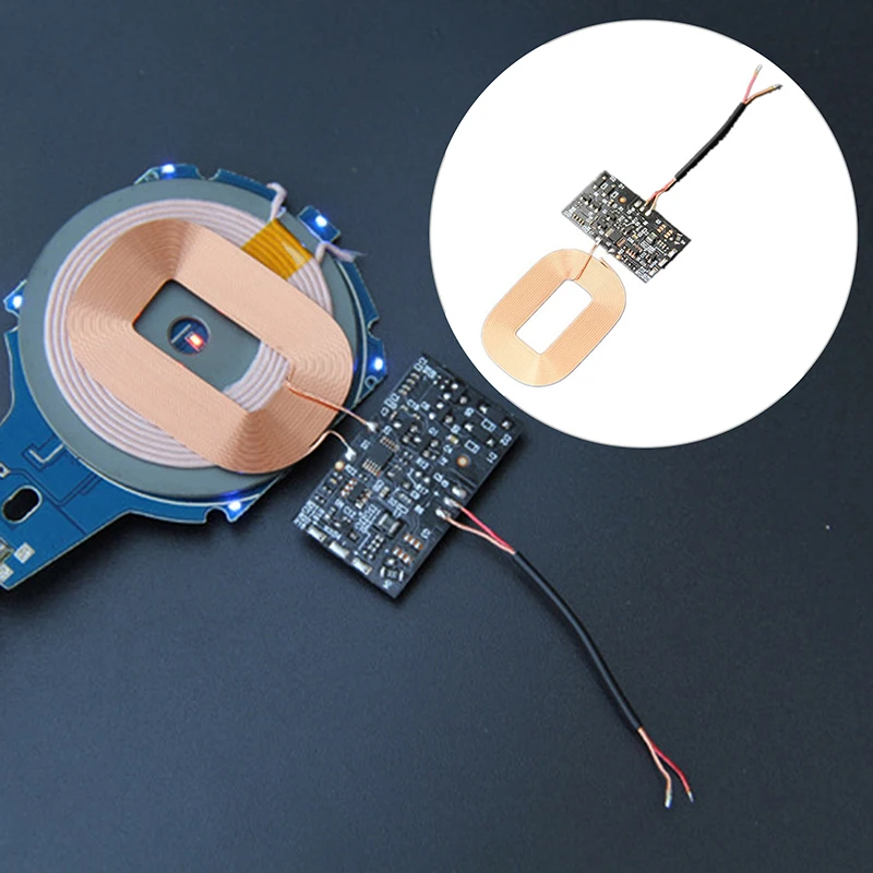 1pc qi wireless charger pcba circuit board receiver module coil diy charging 5v 1a qi wireless charger free global shipping