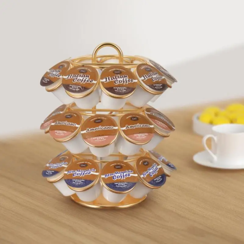 

Iron Chrome Plating Coffee Capsule Holder Three Dimensional Storage Rack Display Coffee Pods Rack 27 Dolce Gusto Capsule Shelves