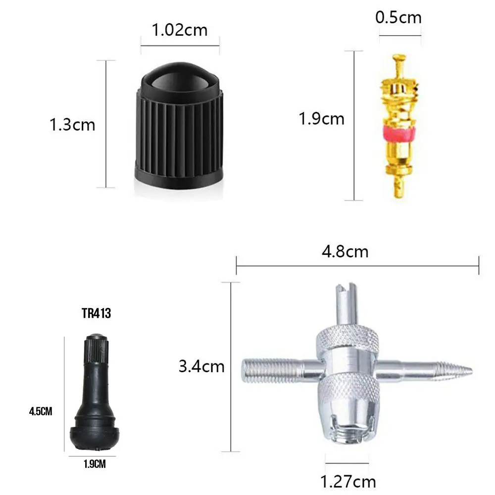 

Black Rubber TR412 Snap-in Car Wheel Tyre Tubeless Tire Tyre Valve Stems Dust Ca
