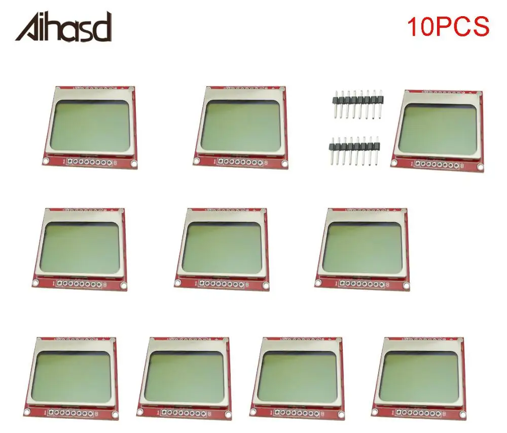 10 шт./лот 84X48 5110 ЖК модуль с подсветкой красная печатная плата для Arduino Nokia|5110 lcd