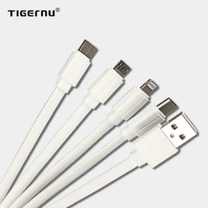 Tigernu New 4.0A USB Cable 3 In 1 Quick Charge IOS/ Type-C/ Android Super Data Cable Faster Than Normal